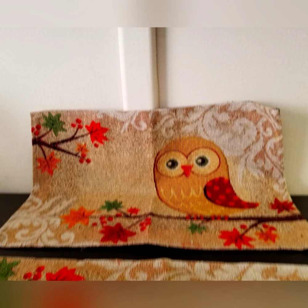 New Handcrafted Fall Owl Tablemats, set of 2